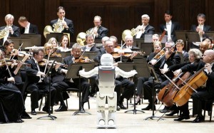 asimo robot conducts orchestra
